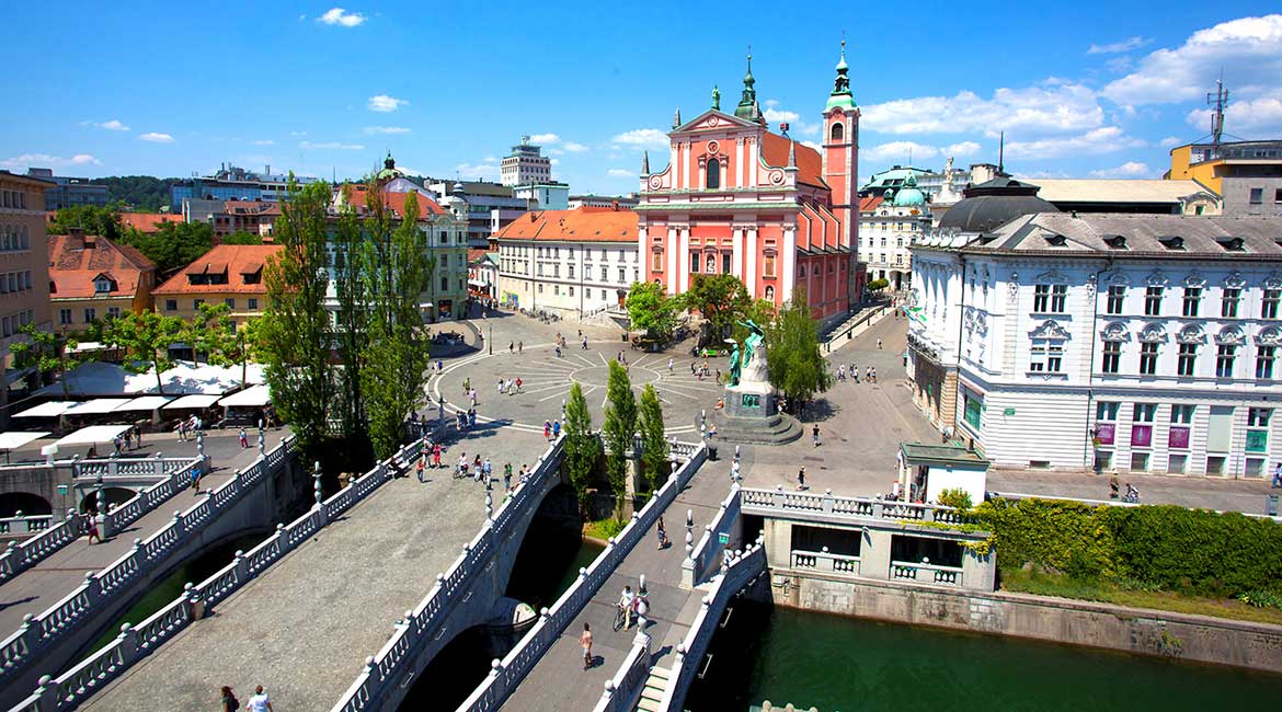 Prešernov trg i Tromostovje