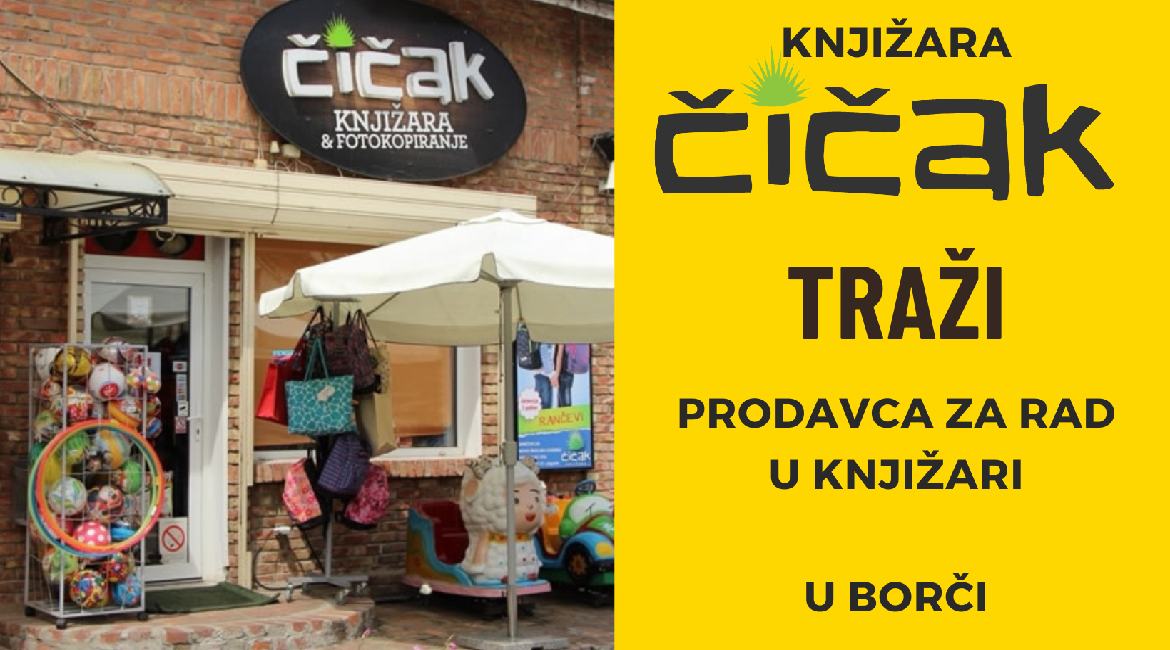Potreban prodavac - prodavačica u knjižari "Čičak" u Borči