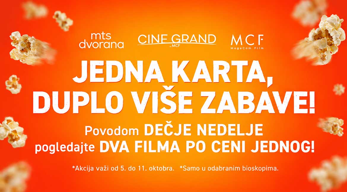 Dečja nedelja donosi akciju: Jedna karta za dva dečja filma